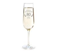 AMAVEL - Flûte de Champagne avec Gravure pour Les 80 Ans - Cadeau d'anniversaire pour Hommes et Femmes - Idée Cadeau pour Femmes - Verre à Champagne et vin Mousseux - Flûte de Champagne - Standard