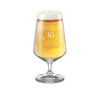 AMAVEL Verre à Bière Tulipe avec Gravure Personnalisée - Joyeux Anniversaire 30 Ans Prénom - Volume : 0,4 L