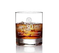 AMAVEL Verre à Whisky avec Gravure 30 Ans - Élégant Tumbler - Volume 320 ML