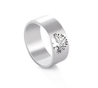 Amaxer Arbre de Vie Bague Creuse pour Femmes Hommes Viking Arbre de Vie Acier Inoxydable Déclaration Bande Bagues Bijoux Anniversaire Mariage Couple Cadeaux (Argent, 10)