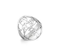 Amaxer Bague Am Israel Chai pour femme Etoile de David Juif Judaïque Hébreu Kabbale Bague de bénédiction Bague de doigt religieuse (Silber, Diamètre 21mm)