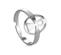 Amaxer Bague croix égyptienne Ankh Croix Égyptienne e vie Amulette Bague ouverte réglable Bijoux Cadeaux pour femmes hommes, rostfreier Stahl