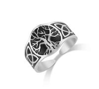 Amaxer Bague en acier inoxydable avec nœud de la trinité celtique celtique arbre de vie pour homme et femme, Acier inoxydable, Pas de pierre précieuse