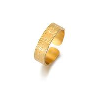 Amaxer - Bagues runiques vikings nordiques en acier inoxydable - Ajustable - Anneau ouvert vintage - Ancienne Futhark - Talisman nordique - Bijoux pour hommes et femmes, Acier inoxydable, Pas de
