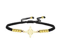 Amaxer Bracelet tressé avec pendentif nœud de sorcière en acier inoxydable pour femme - Amulette vintage - Bracelet tressé réglable, One Size, Acier inoxydable, Acier inoxydable.