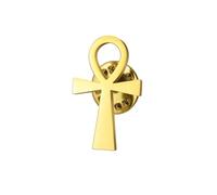 Amaxer Broche en forme de croix égyptienne Ankh pour homme et femme Symbole égyptien antique Croix Clé de vie Broches pour sac à dos Badge Chapeau Sac Accessoires de décoration (doré)
