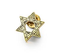 Amaxer Broche étoile de David pour homme et femme en acier inoxydable avec pendentif hexagramme Israël Broche à revers Épinglettes de revers Sac à dos Costume Collier Sac Accessoires de décoration