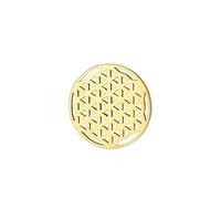 Amaxer Broche Fleur de Vie pour Femme Mandala Géométrie Sacrée Cercle Rond Protection Broches Broche Sac à dos Badge Chapeau Sac Décoration Accessoires (doré)