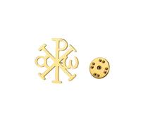 Amaxer Broche religieuse Chi Rho Alpha Omega Symbole Pin's Sac à dos Badge Chapeau Sac Décoration Accessoires, L50, Acier inoxydable, Non