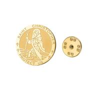 Amaxer Broche Saint Christophe Médaille Saints Protection Religieuse Amulette Sac à Dos Badge Chapeau Sac Décoration Accessoires, L50, Acier inoxydable, Non