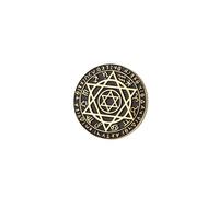 Amaxer Broche Talisman Sceau Salomon 12 Constellations Hexagramme 6 Pointes Protection Amulette Broche Revers Épingles à Dos Costume Collier Sac Accessoires de Décoration, One Size, Acier inoxydable