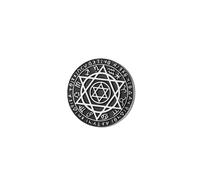 Amaxer Broche Talisman Sceau Salomon 12 Constellations Hexagramme 6 Pointes Protection Amulette Broche Revers Épingles à Dos Costume Collier Sac Accessoires de Décoration, One Size, Acier inoxydable