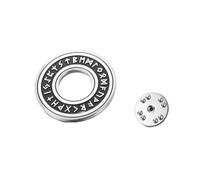 Amaxer Broche Viking Runique Cercle Broche Nordique Celtique Runes Talisman de Protection Amulette Broches Pin Sac à Dos Badge Chapeau Sac Accessoires Décoration, L50, Acier inoxydable, Non