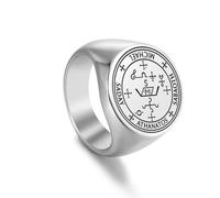 Amaxer Chevalière du 7ème Archange Saint Michel pour homme Protection des archanges Bague religieuse pour homme, Acier inoxydable, Pas de pierre précieuse
