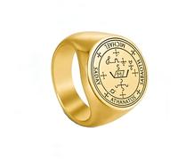 Amaxer Chevalière du 7ème Archange Saint Michel pour homme Protection des archanges Bague religieuse pour homme, Acier inoxydable, Pas de pierre précieuse