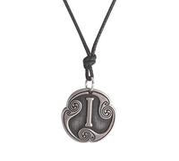 Amaxer Collier avec pendentif en forme de 24 runes - Talisman viking - Asatru - Pendentif païen Wiccan - Amulette nordique vintage - Chaîne réglable pour homme et femme, M, Métal