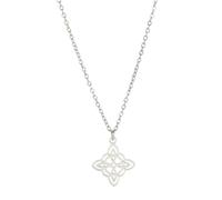 Amaxer Collier avec pendentif nœud de sorcière réglable pour femme et fille - Amulette celtique vintage - Bijoux ajourés - Cadeaux pour femmes et filles, L50, Acier inoxydable, Pas de gemme