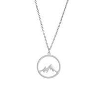 Amaxer Collier Cercle Montagne Enneigée Collier avec pendentif découpé en acier inoxydable pour les vacances en plein air Mountain Charm pour les amateurs de nature (argent)