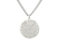 Amaxer Collier de médailles de Saint Michel Raphaël Gabriel Archange de Guérison Protection Rétro Archange Rond Médaille Collier pour Homme Femme