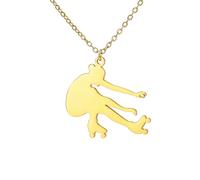 Amaxer Collier de Patinage Artistique pour Femme Patineuse sur Glace Gymnaste Équipe Gymnastique Bijoux de Mode Collier de Charme Sport pour Amoureuse du Patinage (Style2, Or)