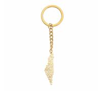 Amaxer Collier en acier inoxydable avec carte de la Palestine et d'Israël pour homme, L50, Acier inoxydable