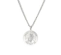 Amaxer Collier Saint pour homme en acier inoxydable - Médaille protectrice religieuse - Bijou de protection religieux - Bijoux cadeaux - Colliers pour femmes et hommes, L50, Acier inoxydable, Pas de