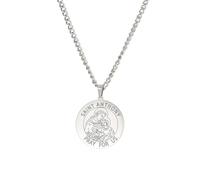 Amaxer Collier Saint pour homme en acier inoxydable - Médaille protectrice religieuse - Bijou de protection religieux - Bijoux cadeaux - Colliers pour femmes et hommes, L50, Acier inoxydable, Pas de