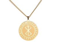 Amaxer Collier scandinave rune nordique amulette d'amour et de paix avec runes viking en acier inoxydable bijoux cadeaux collier boucles d'oreilles pour femmes filles, L50, Acier inoxydable