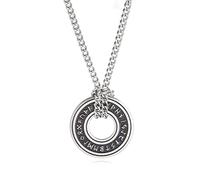 Amaxer Collier viking rond runique avec runes celtiques nordiques talisman de protection amulette de travail ouvert colliers bijoux cadeaux pour hommes runes nordiques (Chaîne-Argent)