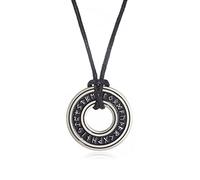 Amaxer Collier viking rond runique avec runes celtiques nordiques talisman de protection amulette de travail ouvert colliers bijoux cadeaux pour hommes runes nordiques (Corde-Argent)