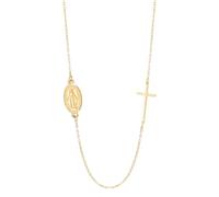 Amaxer Colliers avec pendentif en forme de croix de la Vierge Marie, plaqués or, médaille miraculeuse, baptême, bijoux religieux catholiques, bijoux cadeaux pour femmes (Style1)