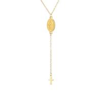 Amaxer Colliers avec pendentif en forme de croix de la Vierge Marie, plaqués or, médaille miraculeuse, baptême, bijoux religieux catholiques, bijoux cadeaux pour femmes (Style7)