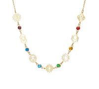 Amaxer Dainty Collier de perles 7 chakras réglable pour femme - Guérison Reiki - Bracelet d'énergie - Bijoux de yoga, 50 cm, Acier inoxydable, Pas de gemme
