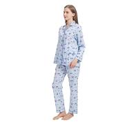 Amaxer Femmes Deux Pièces Pyjama Coton Pyjama Set Manches Longues Nightwear Home Suit Sleepwear et Pyjama Pants Lounge Sets,Hibou Mignon 01,XL
