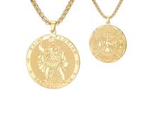 Amaxer Médaille Saint Florian Collier pour homme en acier inoxydable avec pendentif Saint Florian Protect Us Firefighter Patron Boîte Chaîne Bijoux religieux Cadeaux, L60, Acier inoxydable, Pas de