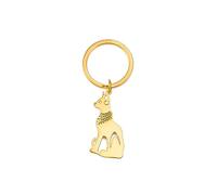 Amaxer Porte-clés Déesse égyptienne Bastet Statue Ancienne Bastet Bijoux en Acier Inoxydable Chaîne Pendentif Porte-Clés (Or)