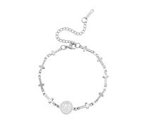 Amaxer Saint Benoît de Nursie Bracelet croix pour femme Saint Benoît Médailles exorcisme Croix romaine catholique Protecteur religieux Bracelet à breloques en acier inoxydable, taille unique, Acier