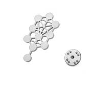 Amaxer Sephirot Kabbale Arbre de Vie Géométrie Sacrée Judaïsme Broche Amulette de Protection Broche Badge Sac à Dos Chapeau Sac Décoration Accessoires, 50 cm, Acier inoxydable, Pas de gemme