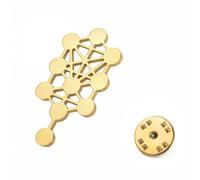 Amaxer Sephirot Kabbale Arbre de Vie Géométrie Sacrée Judaïsme Protection Charm Broche Broche pour Femme Homme Broches Pin Sac à Dos Badge Chapeau Sac Accessoires de Décoration, L50, Acier inoxydable