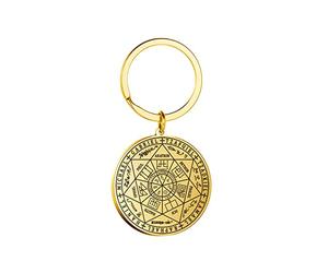 Amaxer Sept Archange Métatrons Cube Saint Michel Enochian Ange pentagramme Protection Amulette Déclaration Chaîne Porte-clés Unisexe