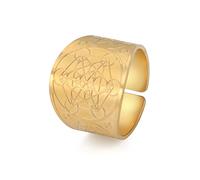 Amaxer Sept Archanges Bague pour Homme Metatron's Cube Acier Inoxydable Le Sceau de Salomon Tetragrammaton Archanges Protection Anneau Réglable Déclaration Bande pour Homme Femme