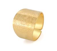 Amaxer Sept Archanges Bague pour Homme Metatron's Cube Acier Inoxydable Le Sceau de Salomon Tetragrammaton Archanges Protection Anneau Réglable Déclaration Bande pour Homme Femme