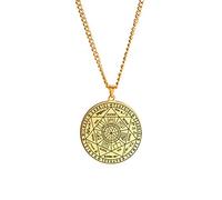 Amaxer Sept Archanges Pendentif Collier Le Sceau De Salomon Tetragrammaton Archanges Collier Pour Hommes (Or)