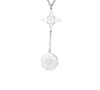 Amaxer Tetragrammaton Collier avec pendentif pentagramme et nœud celtique pour femme et homme (Style 3, Argent)