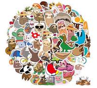Amaxiu 100 pcs Autocollant Paresseux Mignons, Autocollants enfant Paresseux Animaux scrapbooking Cadeau Autocollants de Dessin Animé Imperméables Amateurs de Vinyle pour Décoration Scrapbook Bagages