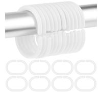 Amaxiu Amaxiu Lot de 24 anneaux de rideau de douche en forme de C en plastique pour salle de bain, chambre à coucher, dressing