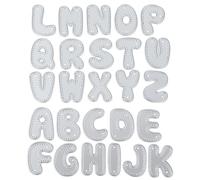 Amaxiu Lot de 26 matrices de découpe en métal avec lettres de l'alphabet pour scrapbooking, cartes, albums, loisirs créatifs, décoration d'Halloween et de Noël (lettres majuscules)