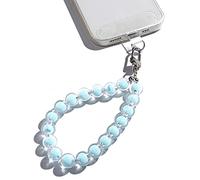 AMAYO - Chaîne de téléphone portable universelle, pendentif de téléphone portable, cordon de clés, bracelet de téléphone portable, compatible avec n'importe quel téléphone portable (Perles Bleues)