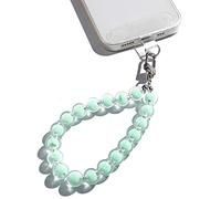 AMAYO,Chaîne de téléphone portable universelle, pendentif pour téléphone portable, compatible avec n'importe quel téléphone portable, smartphone et coque de téléphone portable (perles vertes)