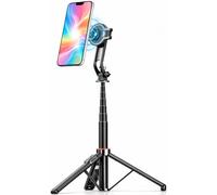 AMAYO Perche à selfie 2-en-1 pour MagSafe iPhone - Double support (magnétique et clip) avec télécommande Bluetooth, trépied extensible pour voyage, vlog, selfies et photos (Noir)